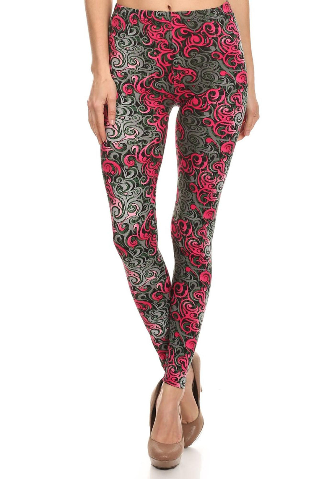 Buttery Smooth Fuchsia Twisted Swirl Leggings