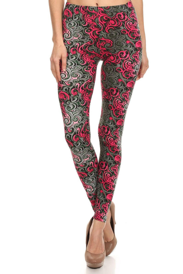 Buttery Smooth Fuchsia Twisted Swirl Leggings