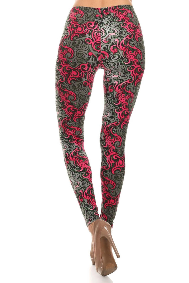Buttery Smooth Fuchsia Twisted Swirl Leggings
