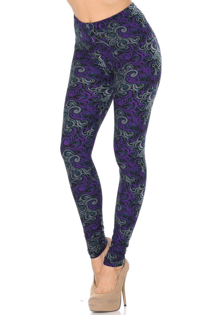 Buttery Smooth Purple Twisted Swirl Leggings