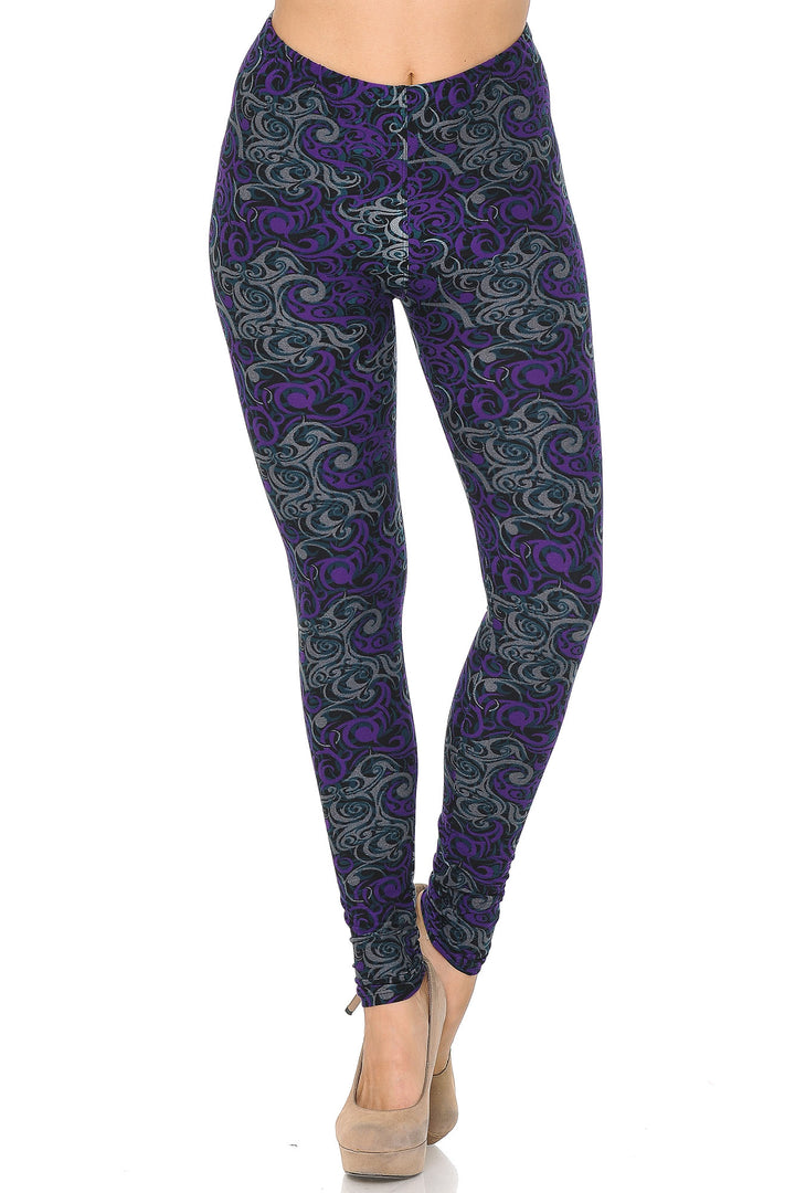 Buttery Smooth Purple Twisted Swirl Leggings