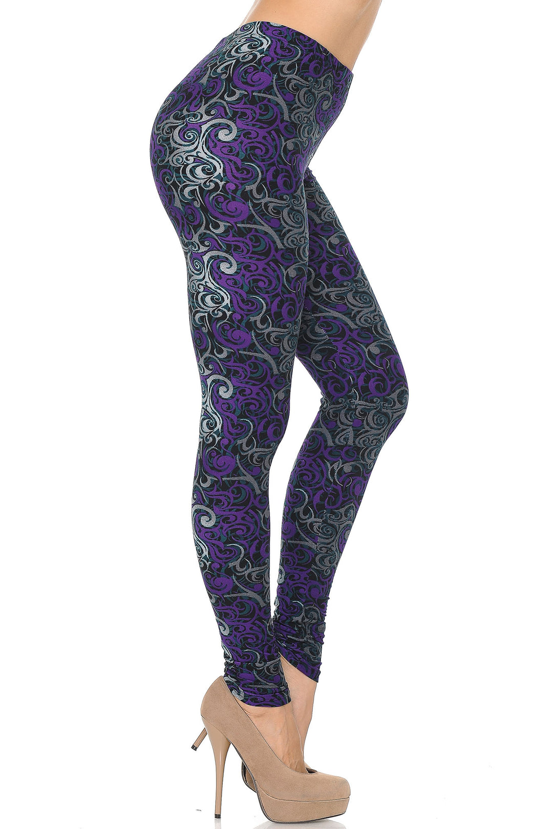 Buttery Smooth Purple Twisted Swirl Leggings