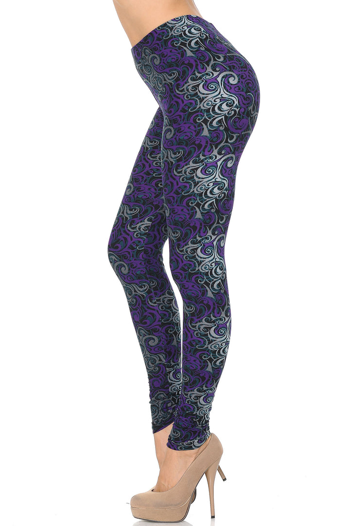 Buttery Smooth Purple Twisted Swirl Leggings