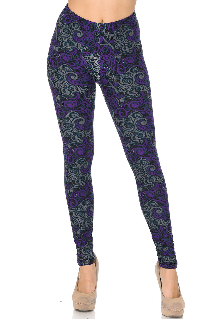 Buttery Smooth Purple Twisted Swirl Leggings