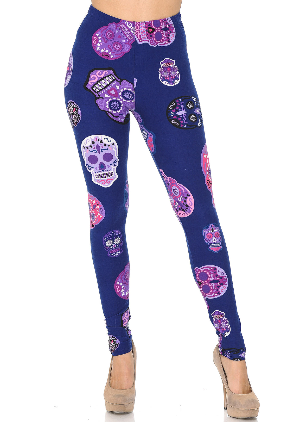 Buttery Smooth Violet Sugar Skulls Leggings
