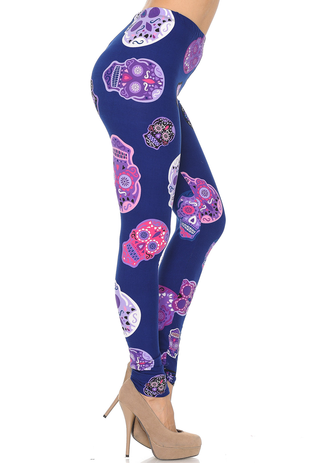 Buttery Smooth Violet Sugar Skulls Leggings