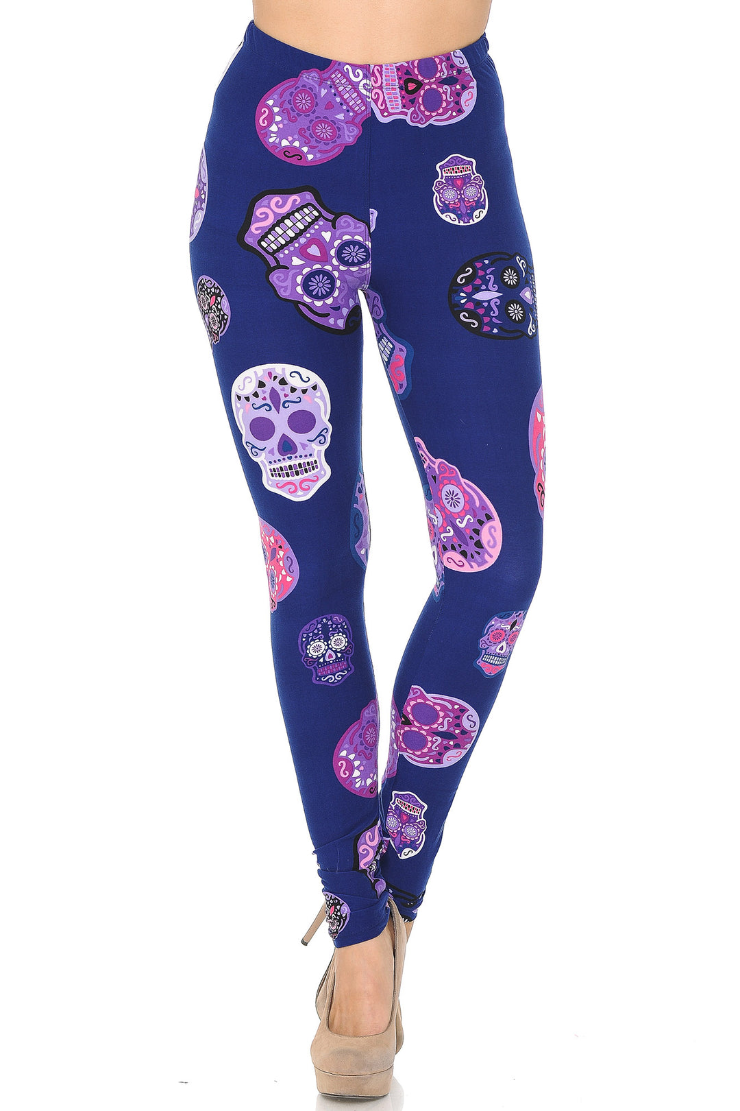 Buttery Smooth Violet Sugar Skulls Leggings