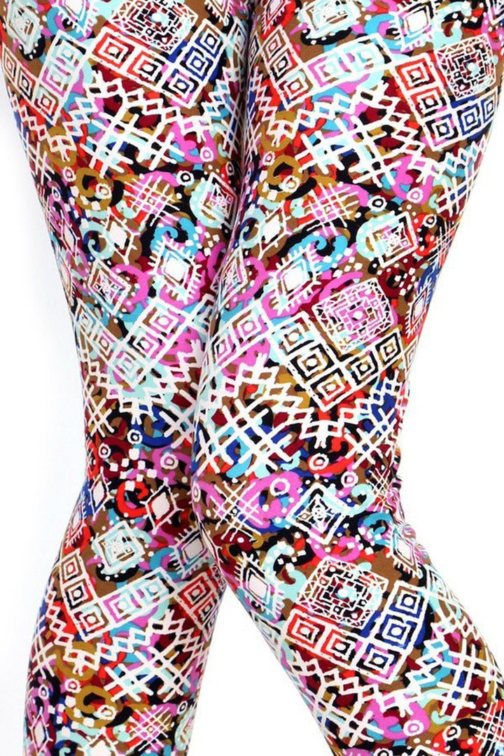 Buttery Smooth Colorful Tribal Madness Leggings