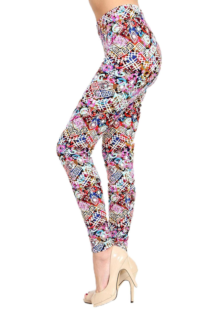 Buttery Smooth Colorful Tribal Madness Leggings