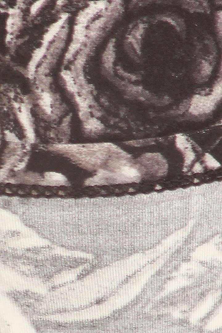 Buttery Smooth Black and White Rose Floral Leggings