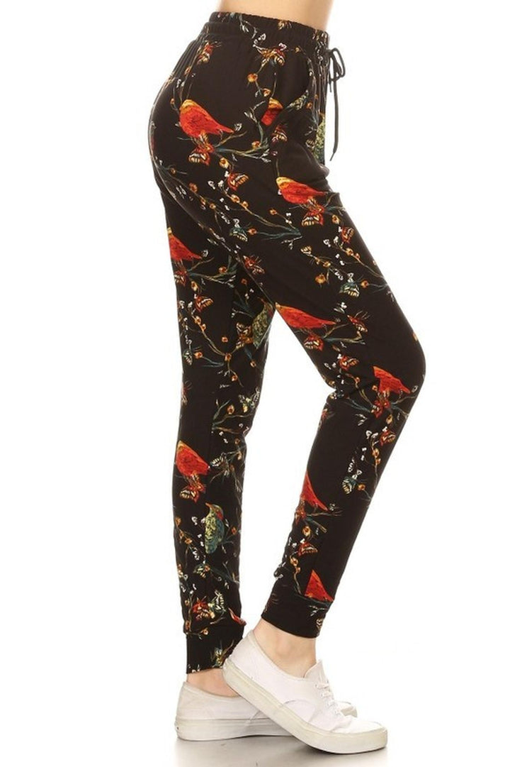 Buttery Soft Bird and Butterfly Floral Joggers