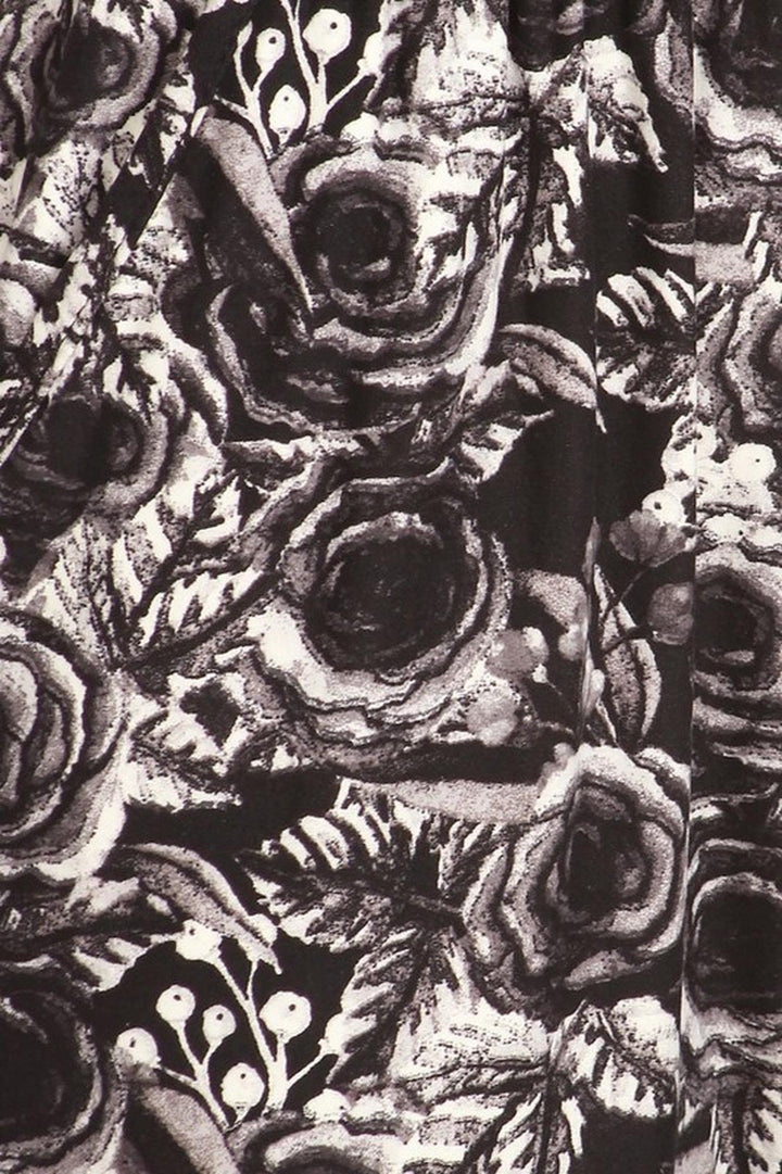 Buttery Soft Black and White Rose Floral Joggers