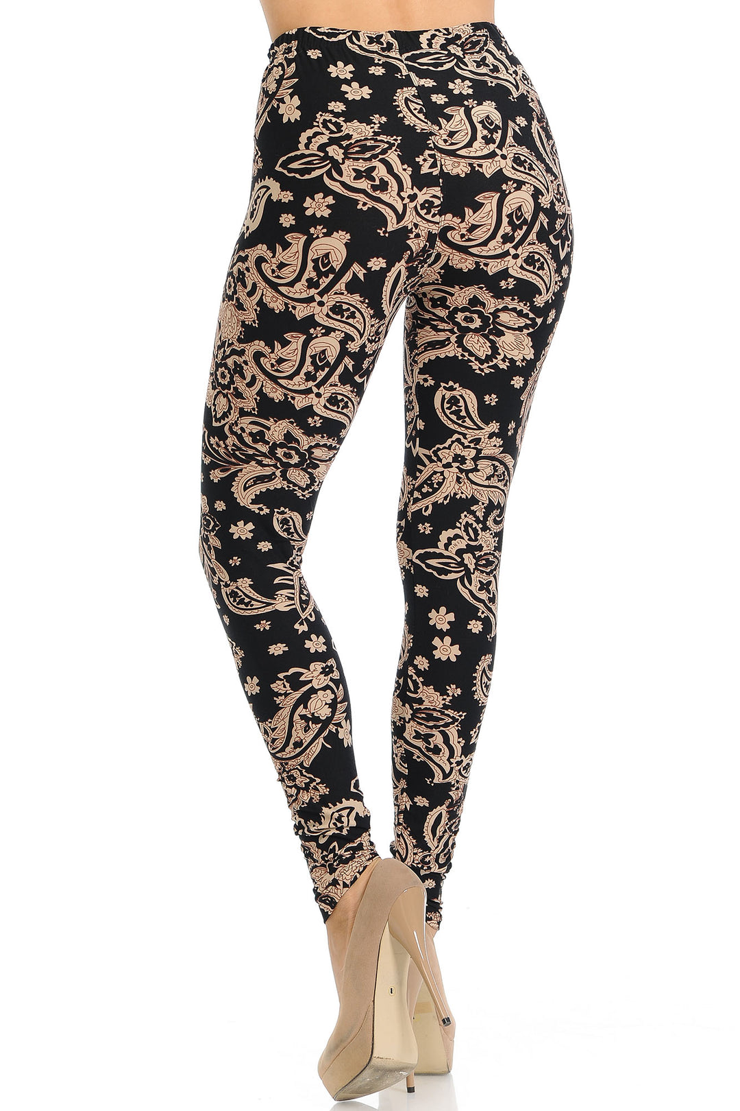 Buttery Smooth Sand Pepper Paisley Leggings