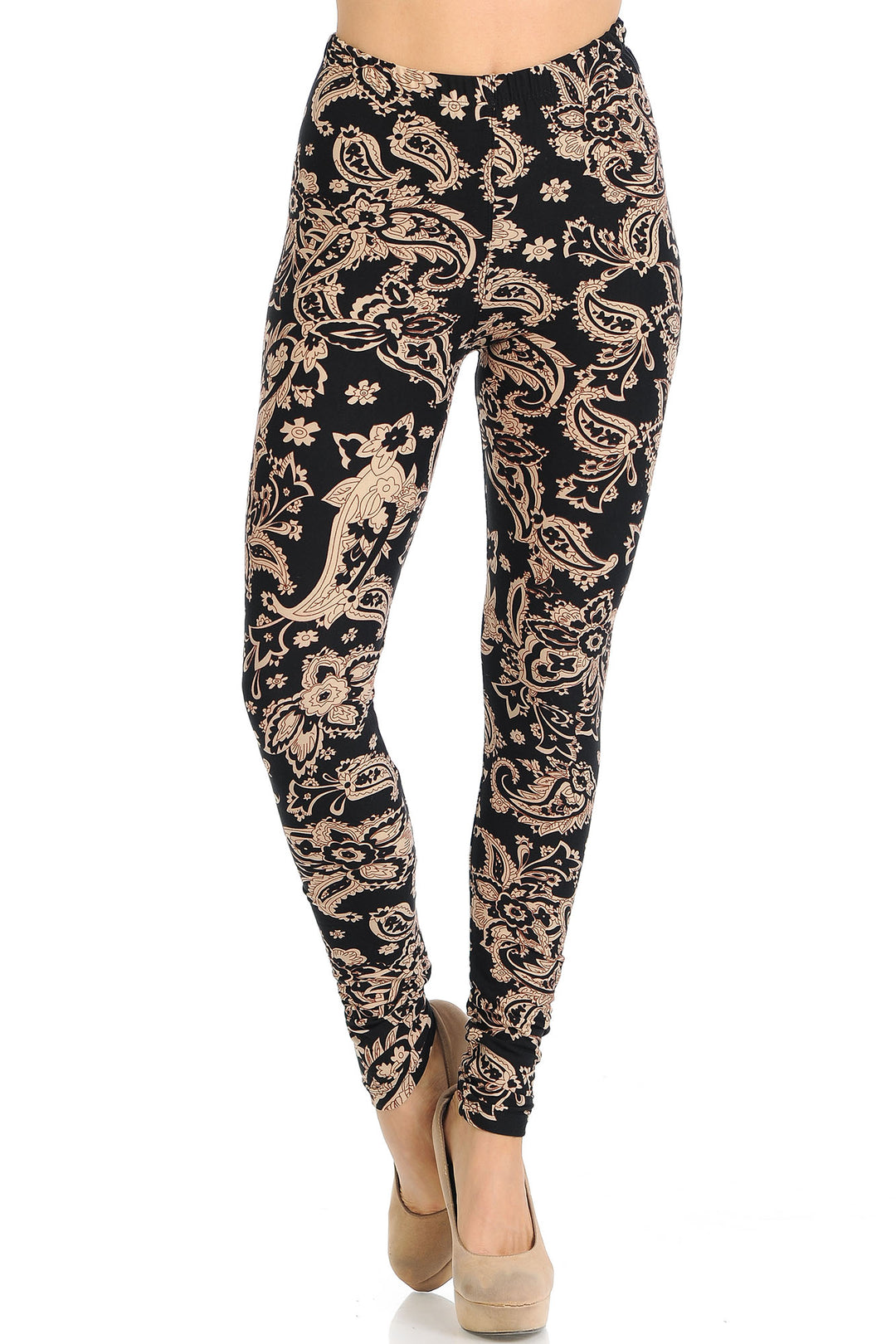 Buttery Smooth Sand Pepper Paisley Leggings