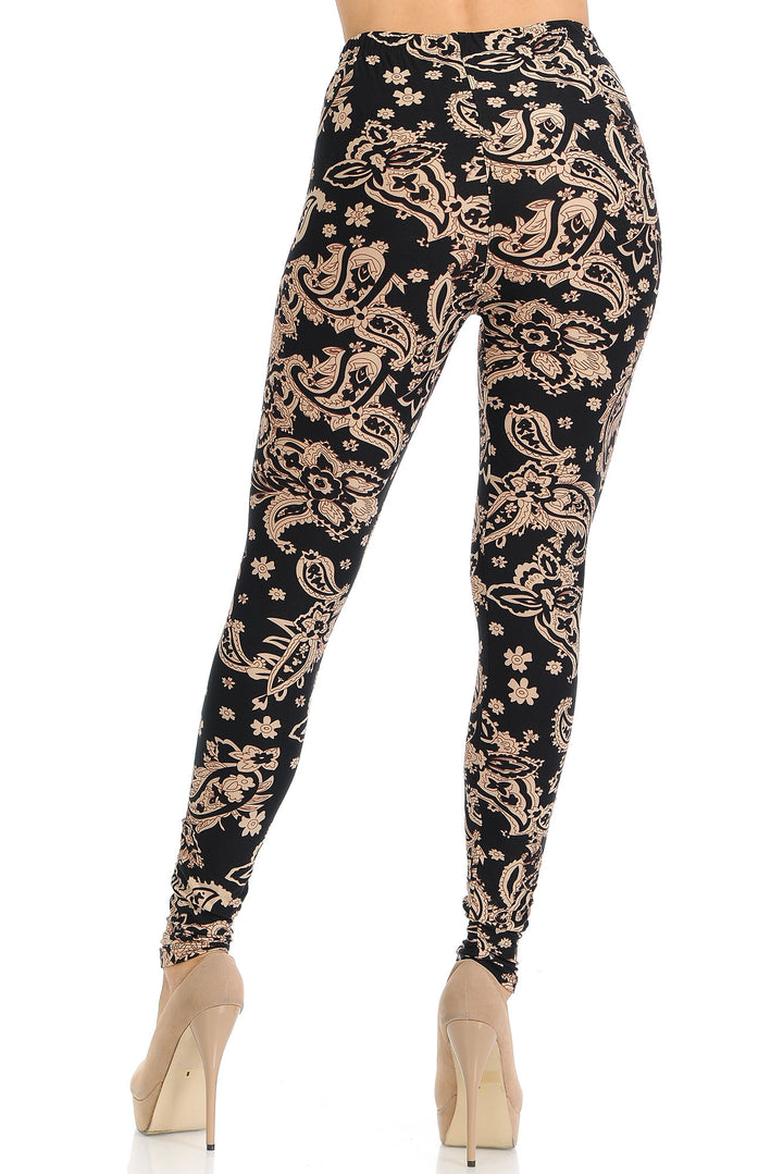 Buttery Smooth Sand Pepper Paisley Leggings