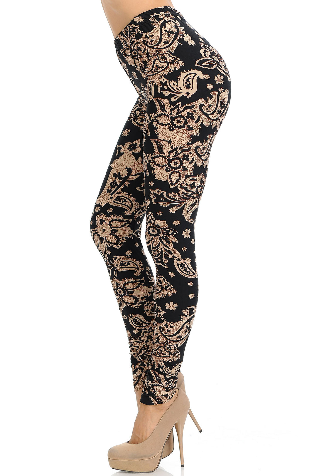 Buttery Smooth Sand Pepper Paisley Leggings