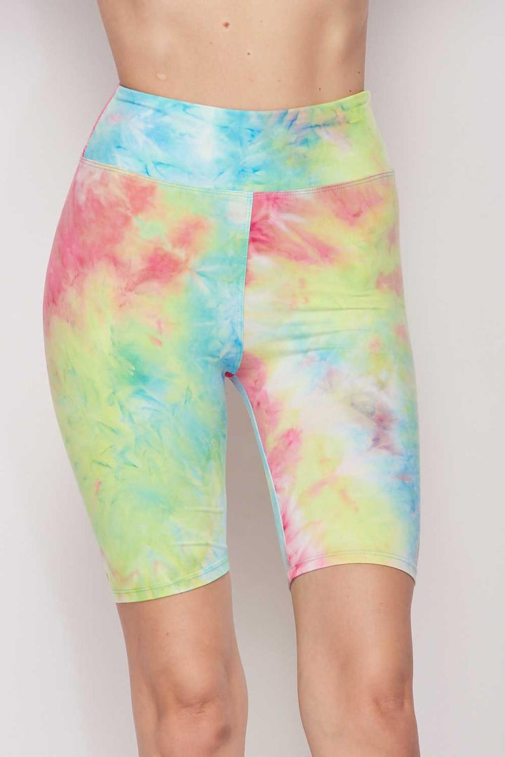 Buttery Soft Tie Dye High Waisted Biker Shorts - 3 Inch Waist