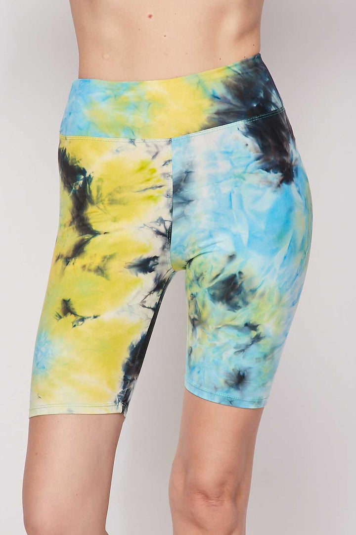 Buttery Soft Tie Dye High Waisted Biker Shorts - 3 Inch Waist