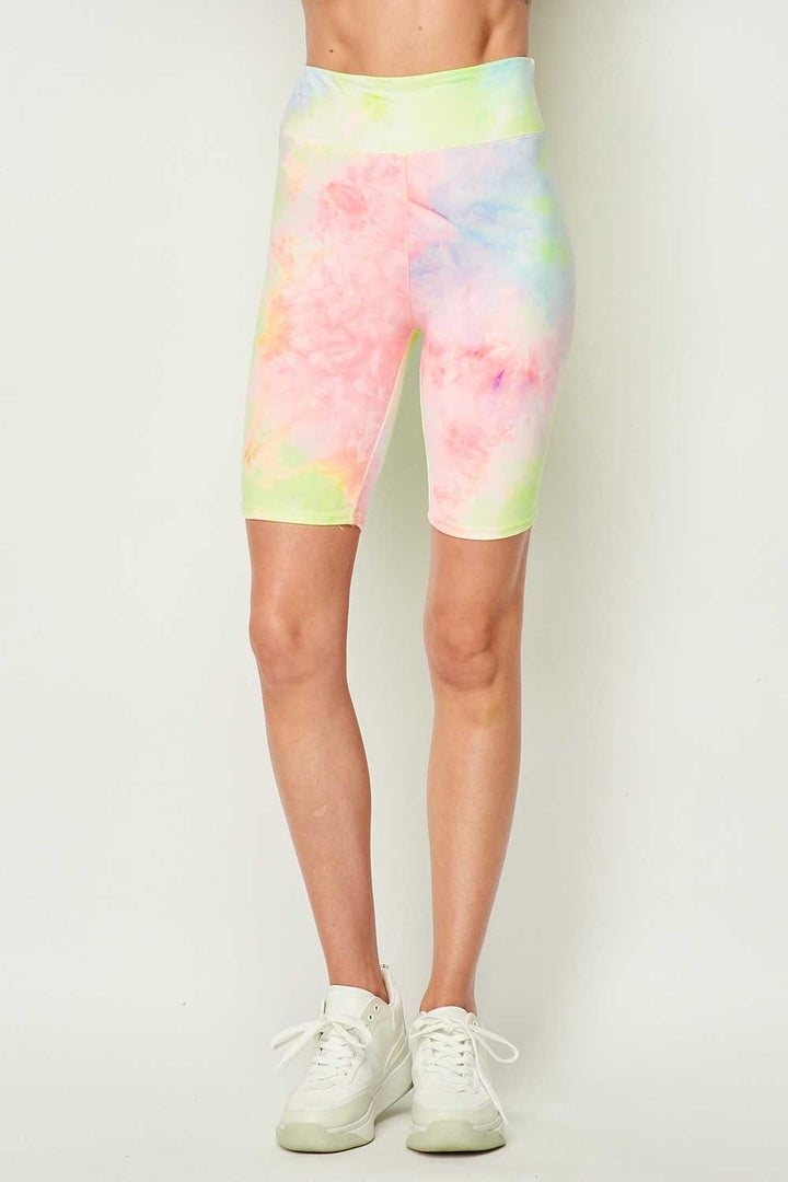 Buttery Soft Pastel Tie Dye High Waisted Biker Shorts - 3 Inch Waist
