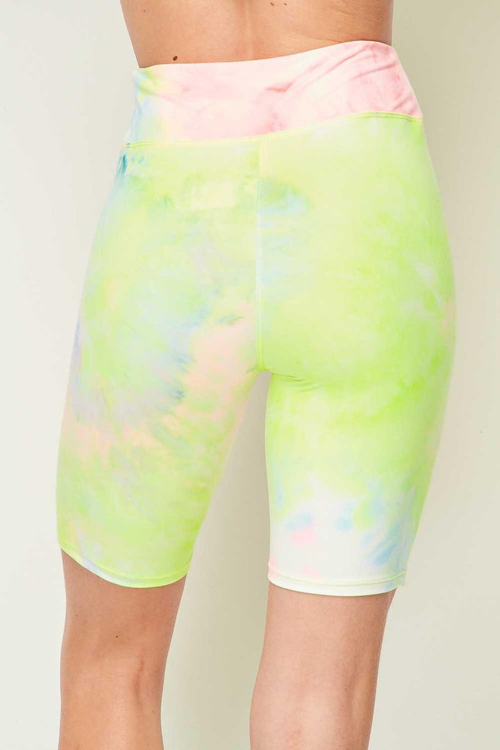 Buttery Soft Pastel Tie Dye High Waisted Biker Shorts - 3 Inch Waist