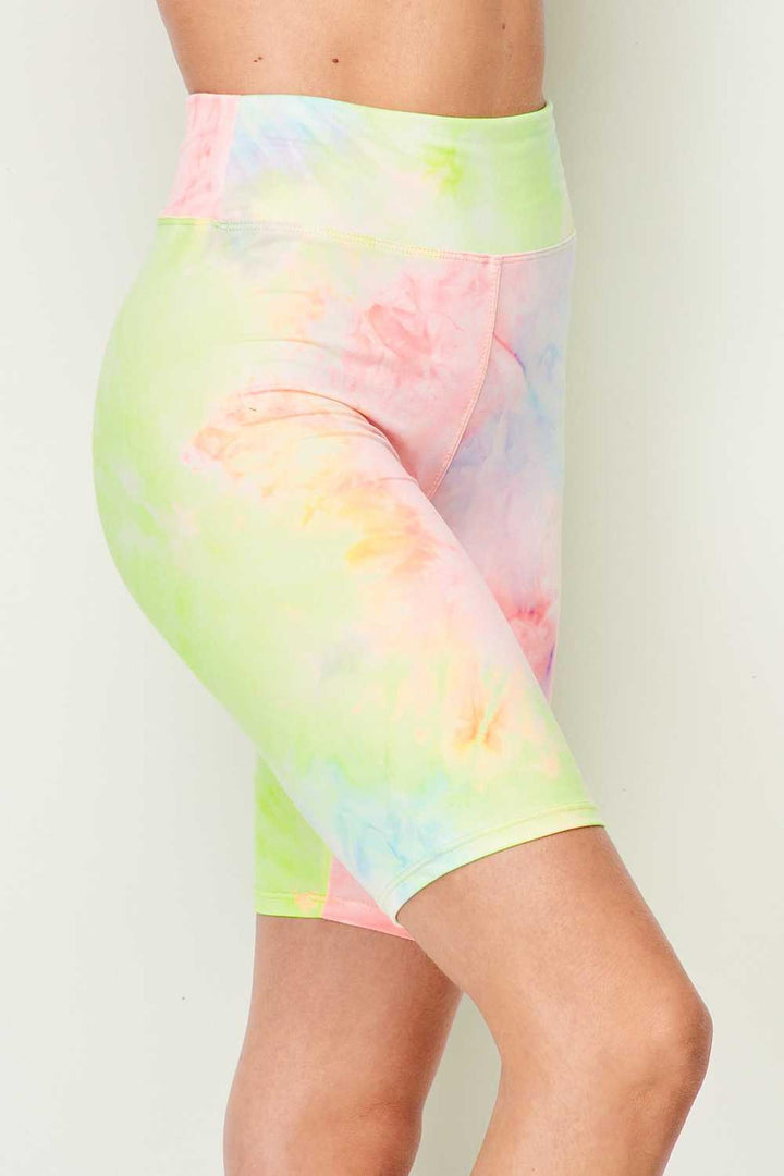 Buttery Soft Pastel Tie Dye High Waisted Biker Shorts - 3 Inch Waist