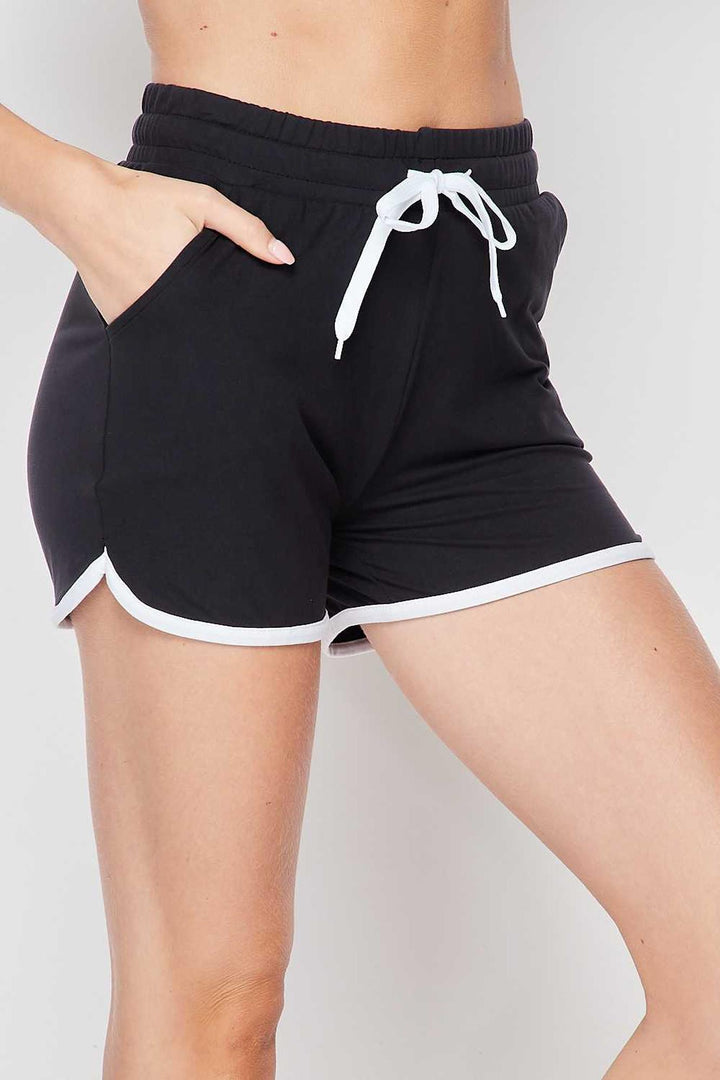 Buttery Soft Drawstring Waist Dolphin Shorts with Pockets