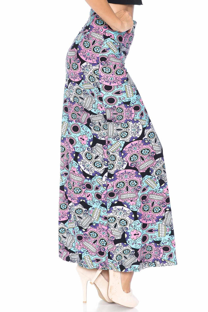 Buttery Soft Pastel Sugar Skull Maxi Skirt