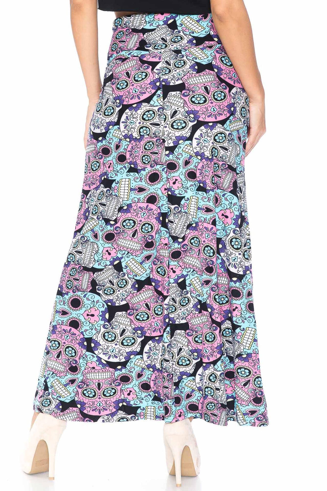 Buttery Soft Pastel Sugar Skull Maxi Skirt
