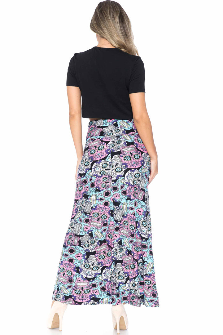 Buttery Soft Pastel Sugar Skull Maxi Skirt