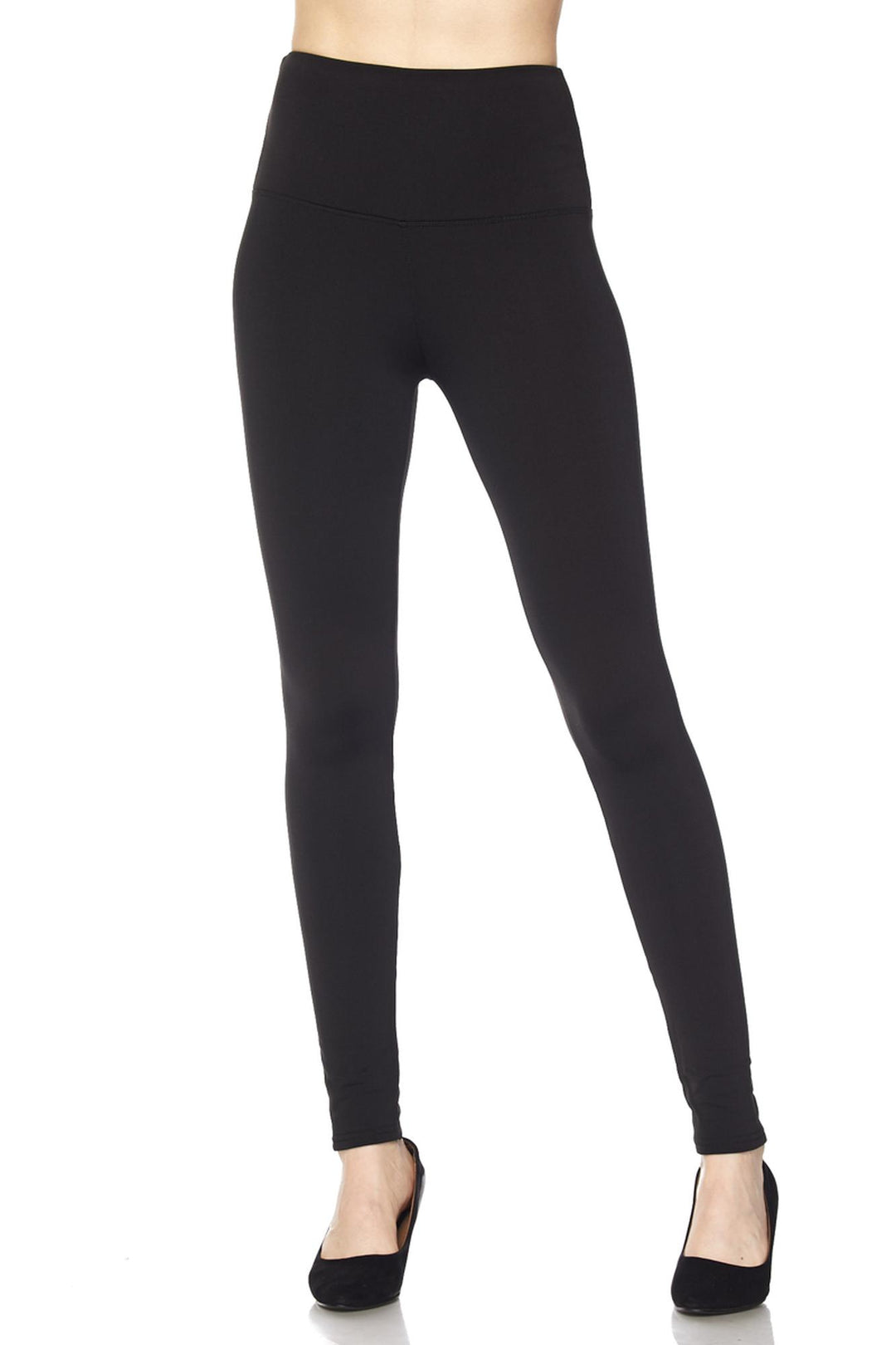 High Waisted Fleece Lined Leggings - 5 Inch Waistband