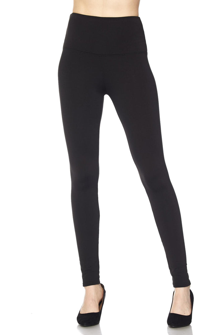 High Waisted Fleece Lined Leggings - 5 Inch Waistband
