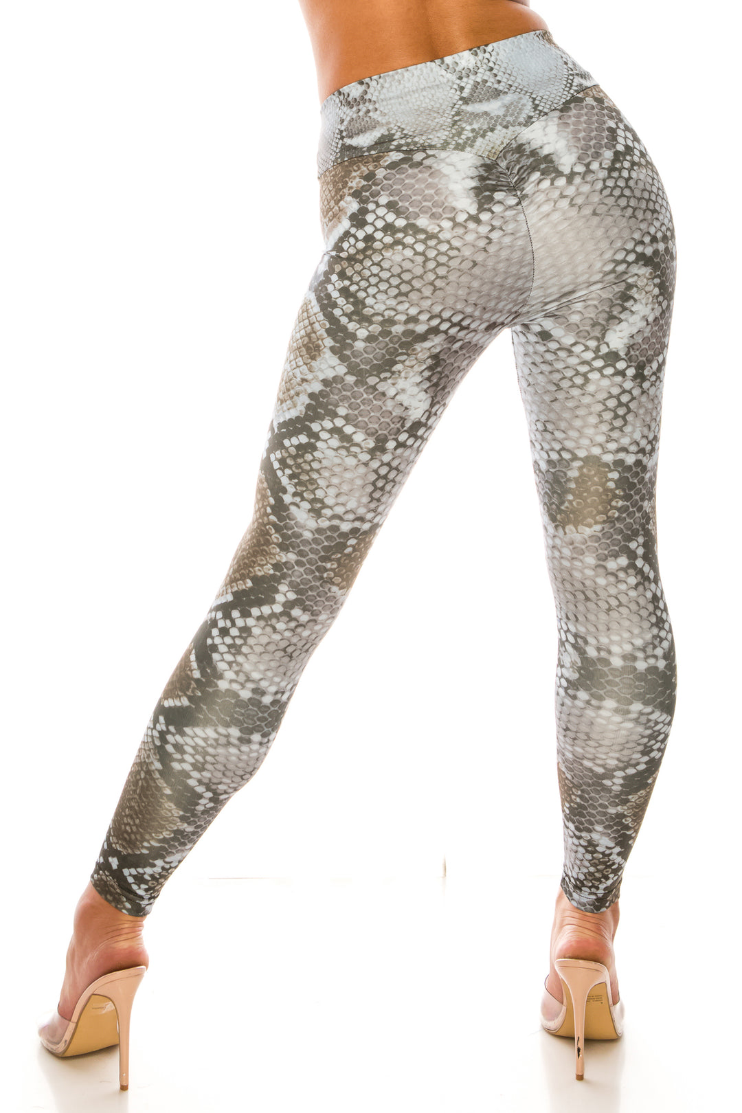 Sleek Snakeskin High Waisted Sport Leggings