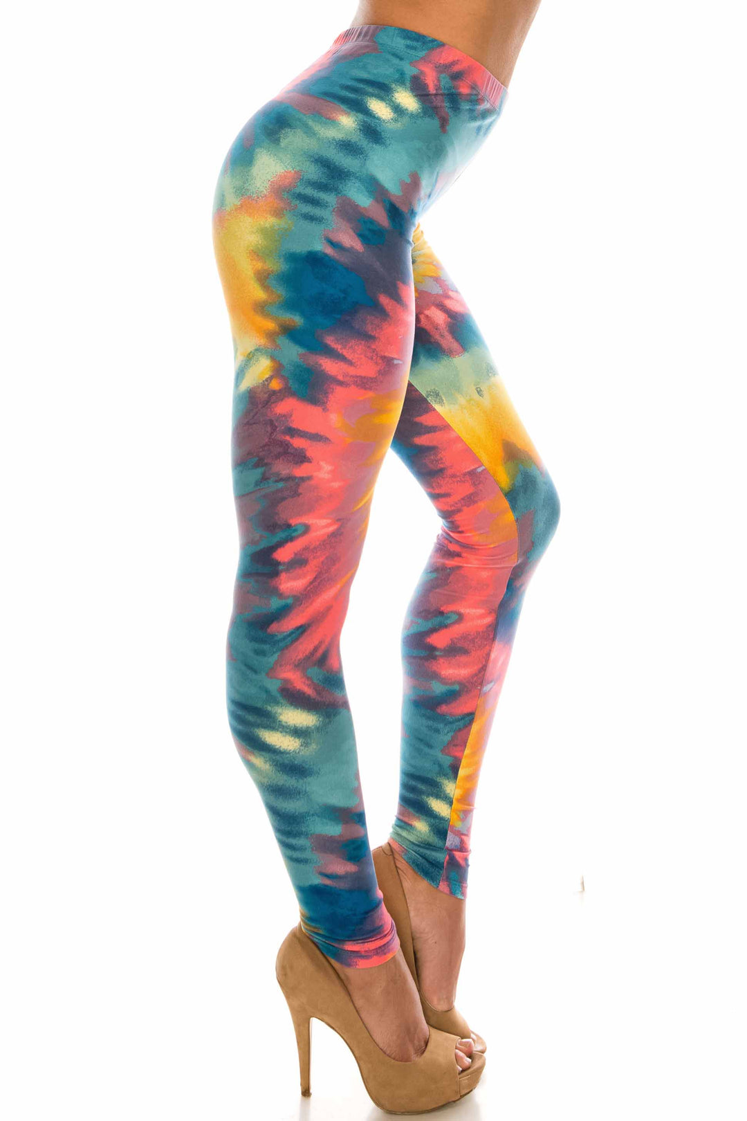 Buttery Smooth Multi-Color-Bold Tie Dye Leggings