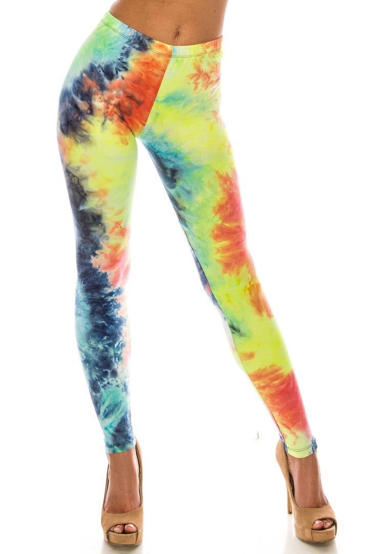 Buttery Smooth Summer Yellow Tie Dye Leggings