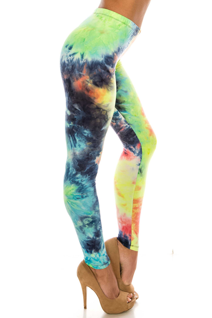 Buttery Smooth Summer Yellow Tie Dye Leggings