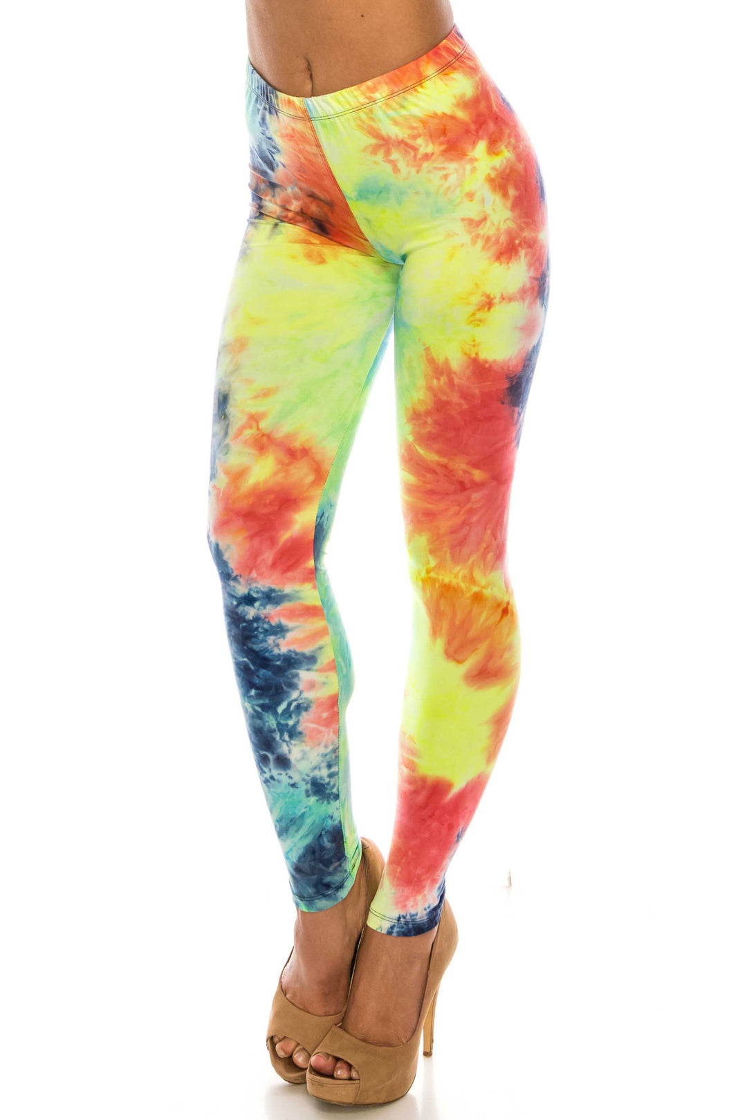 Buttery Smooth Summer Yellow Tie Dye Leggings