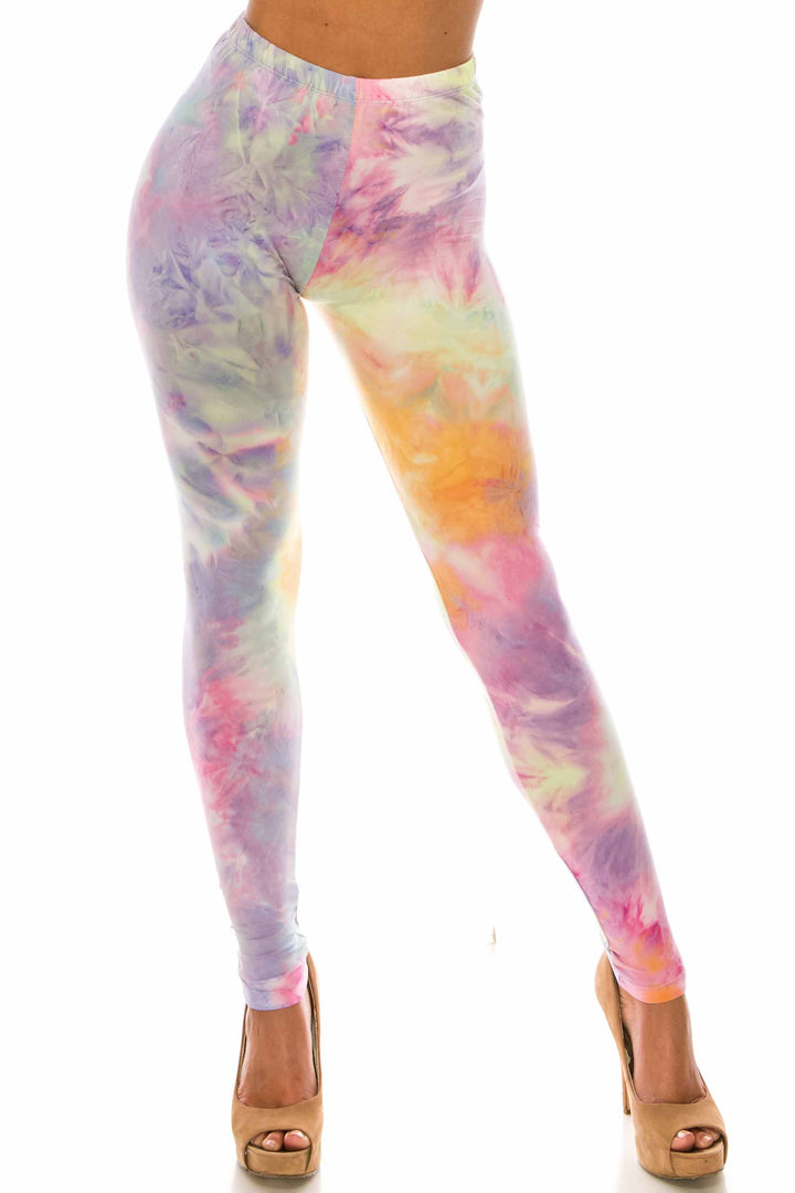 Buttery Smooth Multi-Color Pastel Tie Dye Leggings