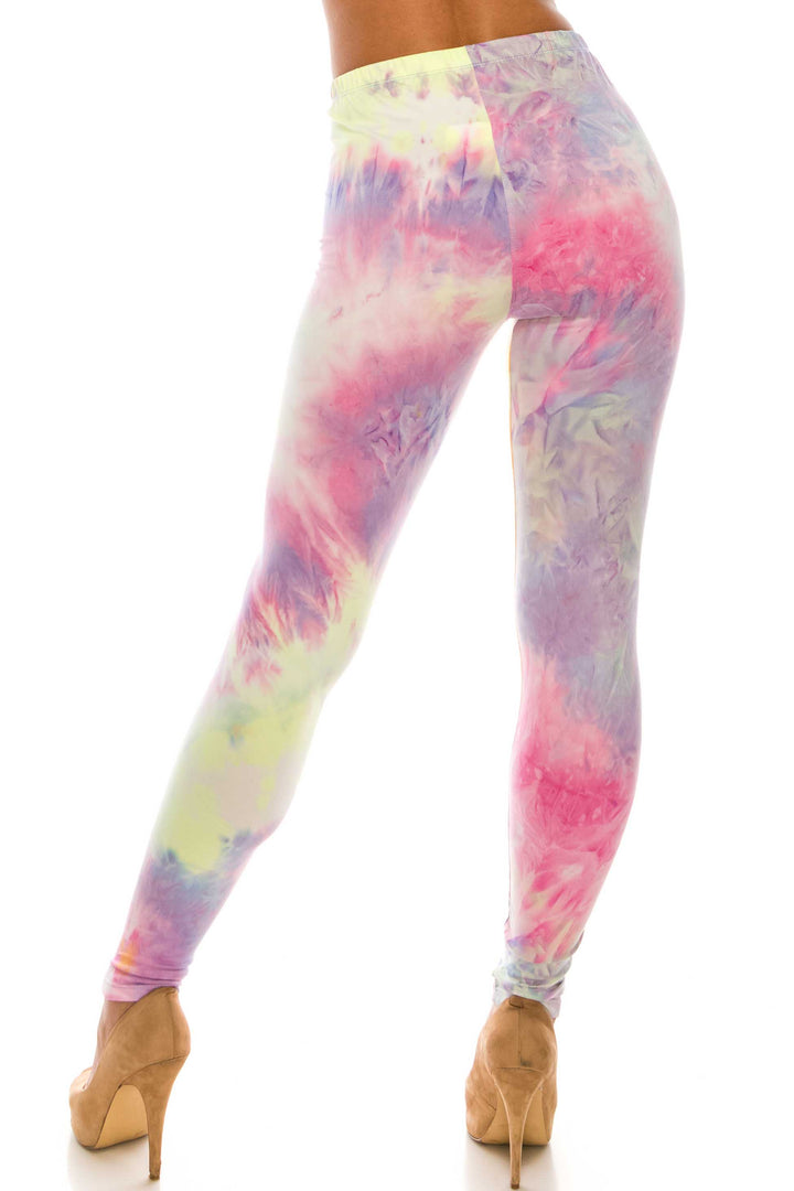 Buttery Smooth Multi-Color Pastel Tie Dye Leggings