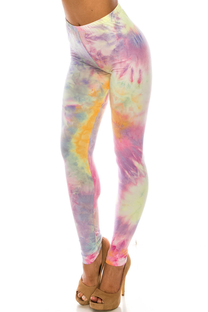 Buttery Smooth Multi-Color Pastel Tie Dye Leggings