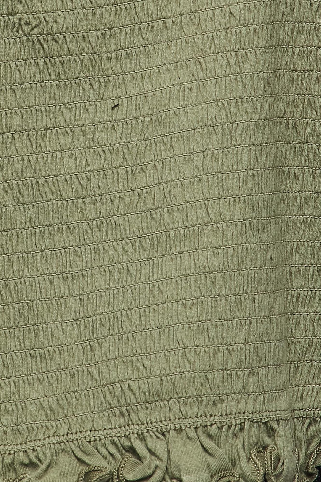 Smocked Ruffle Accent Crop Top