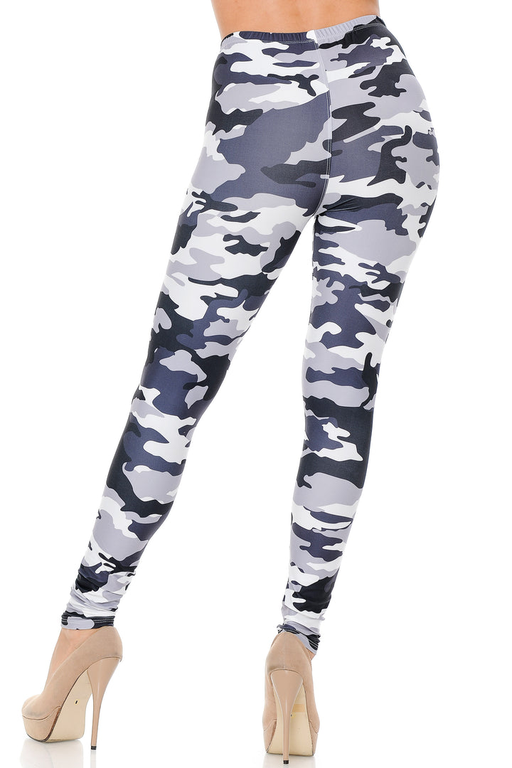 Creamy Soft Black and White Camouflage Leggings