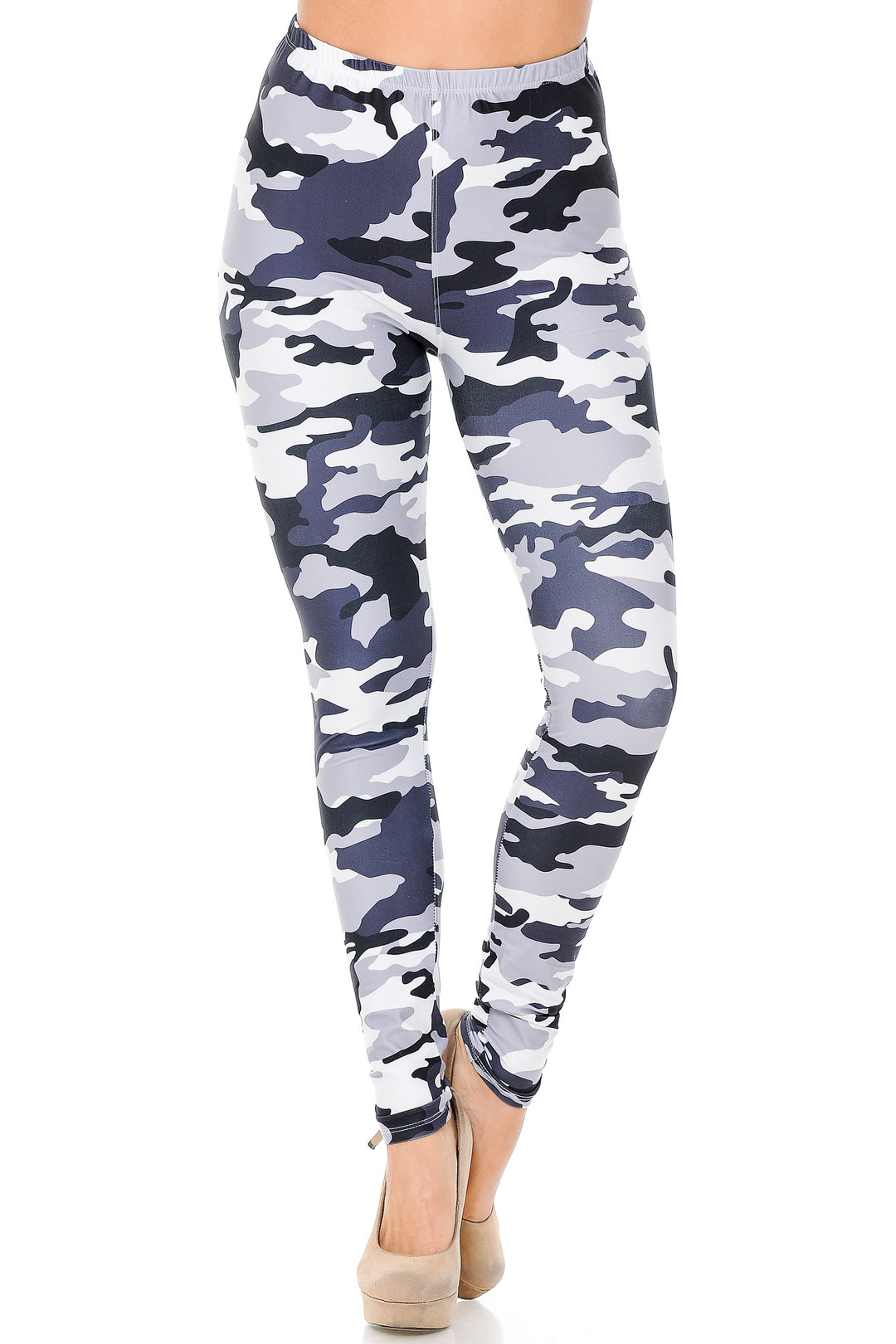 Creamy Soft Black and White Camouflage Leggings