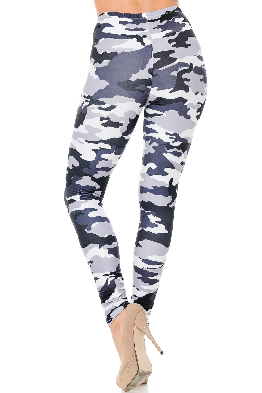 Creamy Soft Black and White Camouflage Leggings