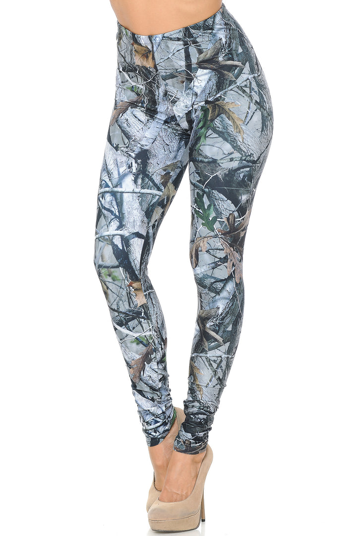 Creamy Soft Camouflage Trees Leggings - USA Fashion