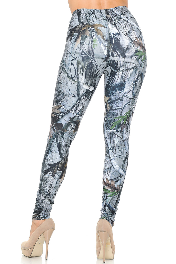 Creamy Soft Camouflage Trees Leggings - USA Fashion
