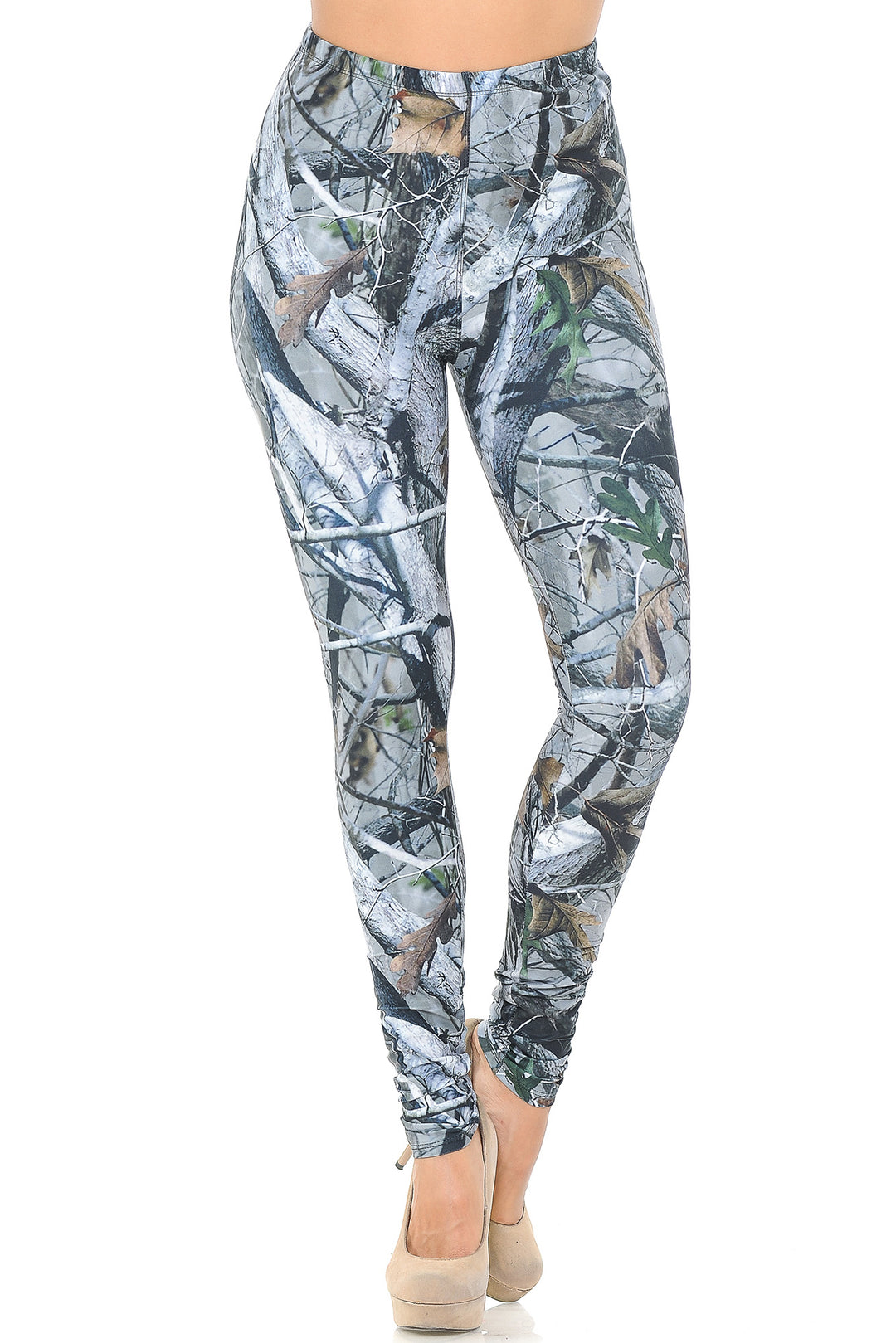 Creamy Soft Camouflage Trees Leggings - USA Fashion
