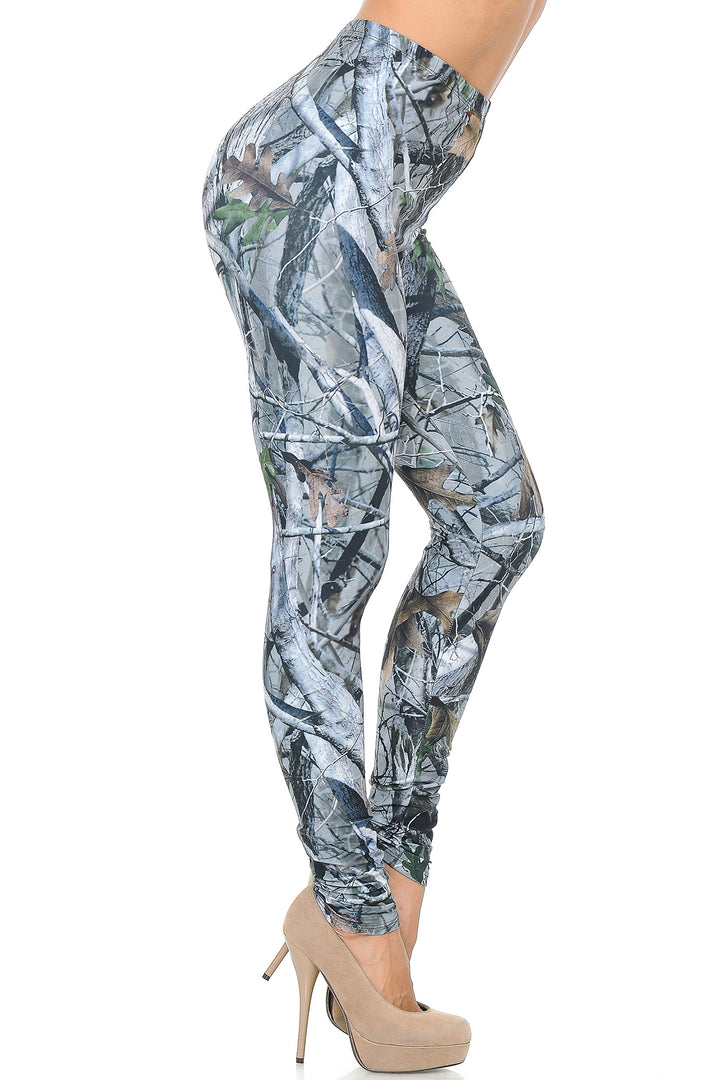 Creamy Soft Camouflage Trees Leggings - USA Fashion