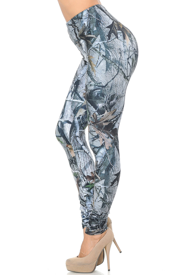 Creamy Soft Camouflage Trees Leggings - USA Fashion