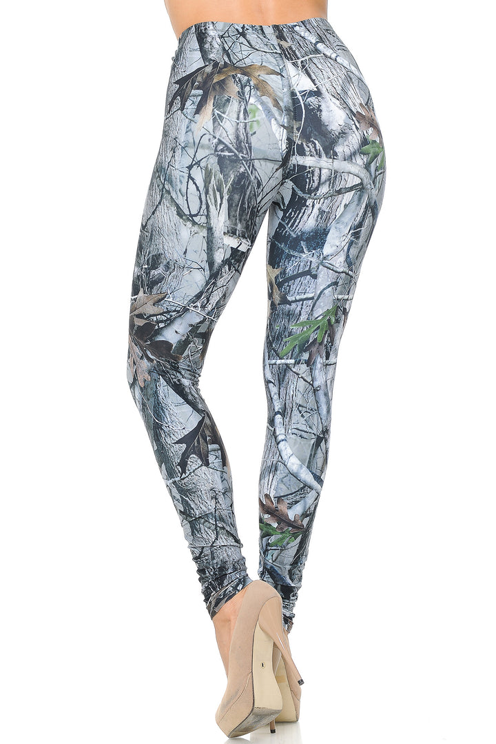 Creamy Soft Camouflage Trees Leggings - USA Fashion