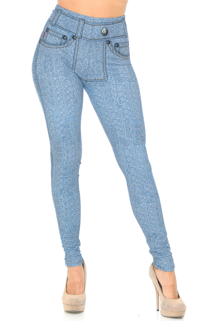 Creamy Soft Beautiful Blue Jean Leggings - USA Fashion